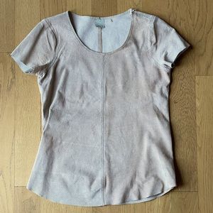 ecru Suede short sleeve top. Size XS.